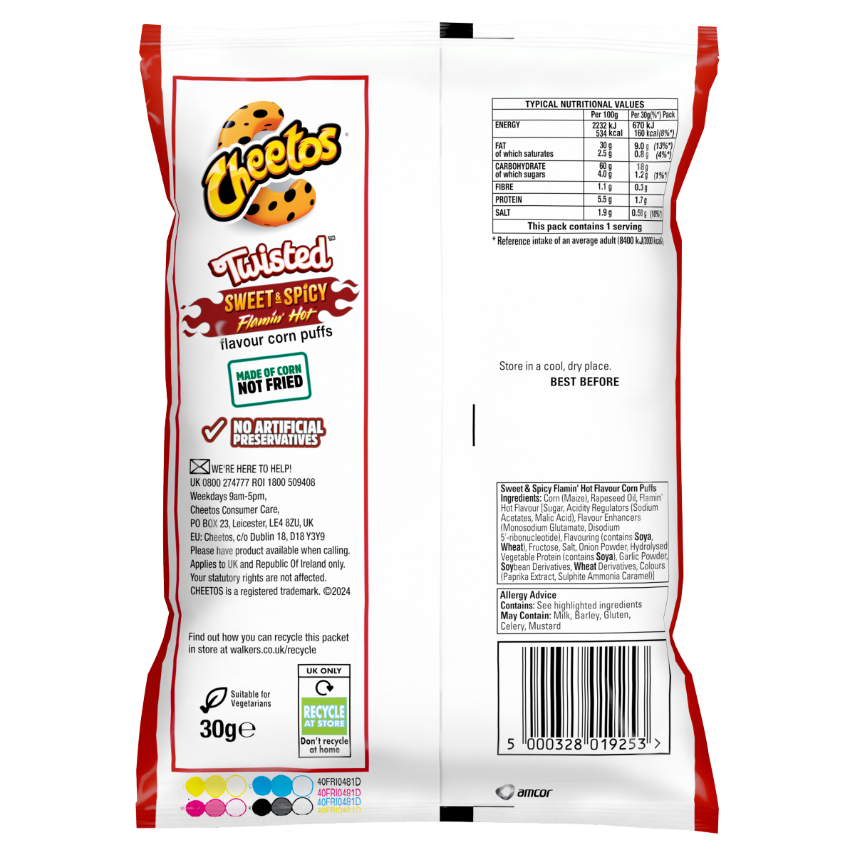 Cheetos Twisted Sweet & Spicy Snacks Crisps 49p RRP PMP 30g