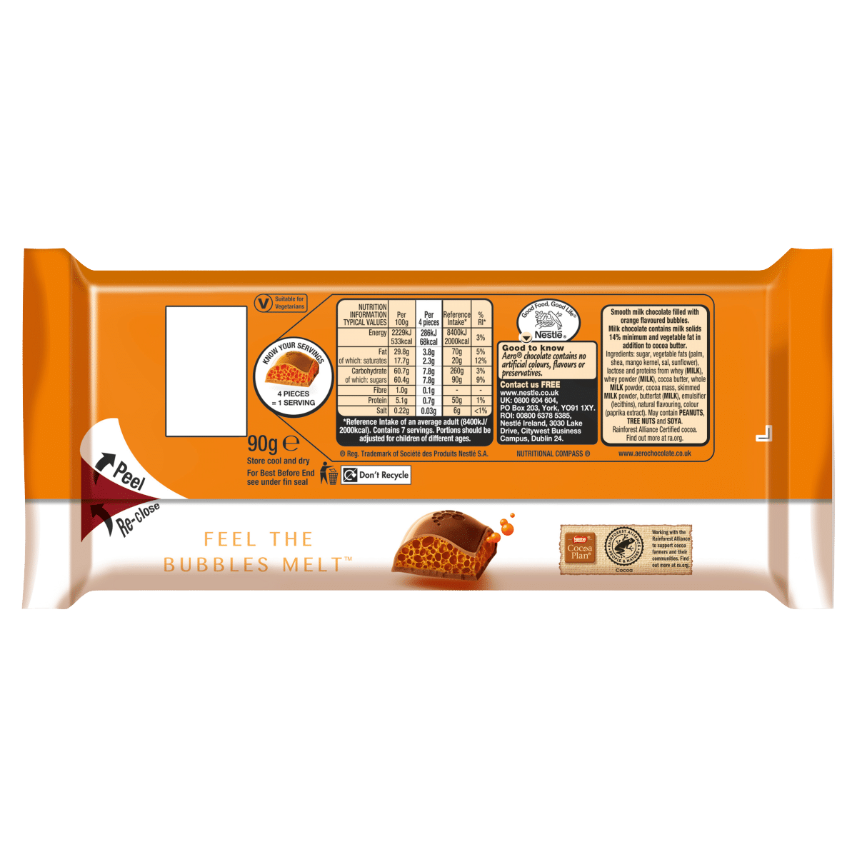 Aero Intense Orange Sharing Bar 90g