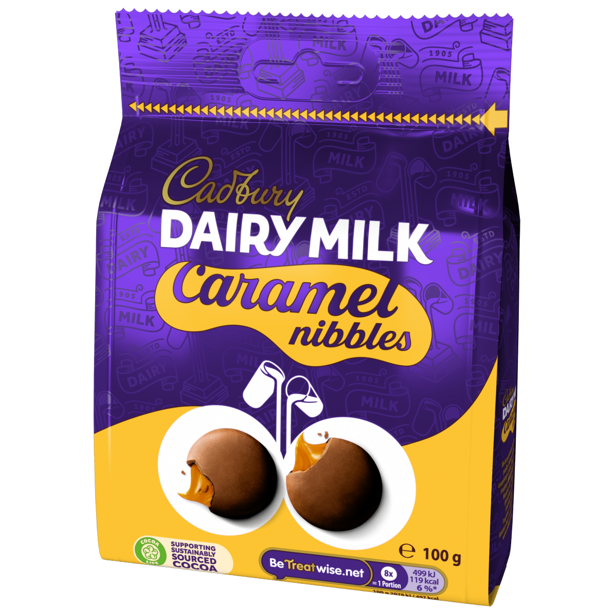Cadbury Dairy Milk Chocolate Caramel Nibbles Bag 100g
