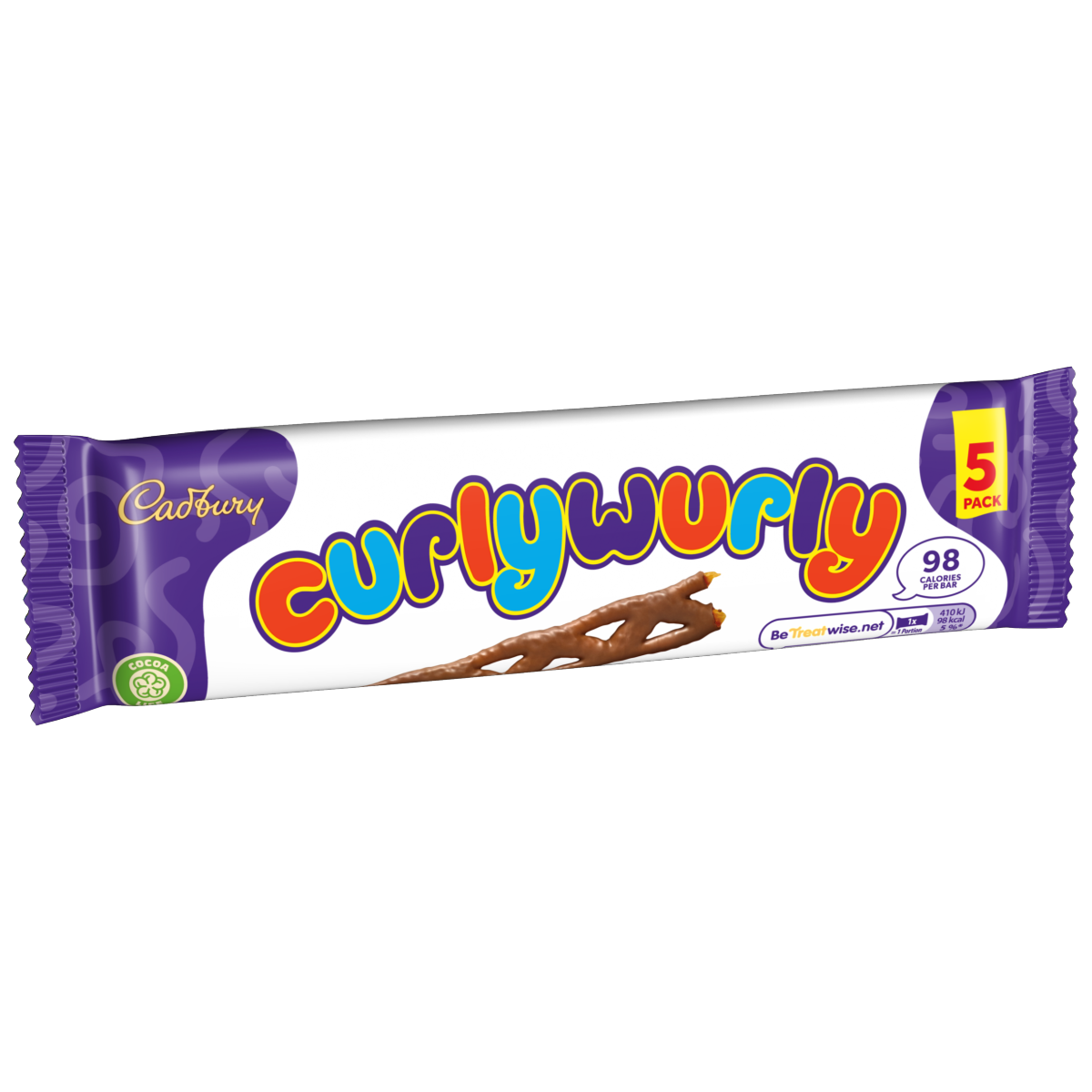 Cadbury Curly Wurly Chocolate Bar 5 Pack Multipack 107.5g