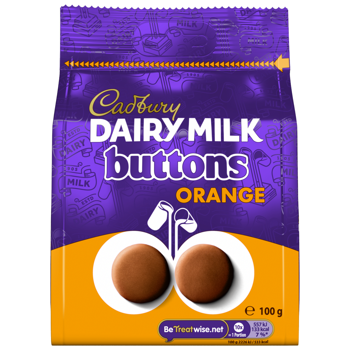 Cadbury Dairy Milk Chocolate Orange Buttons Bag 100g