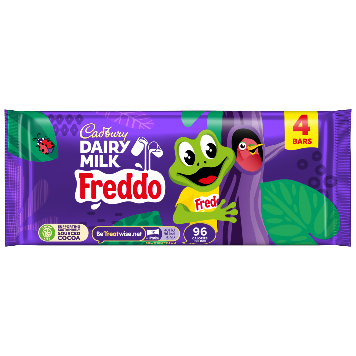 Cadbury Dairy Milk Freddo Chocolate Bar 4 Pack Multipack 72g (4 x 18g)
