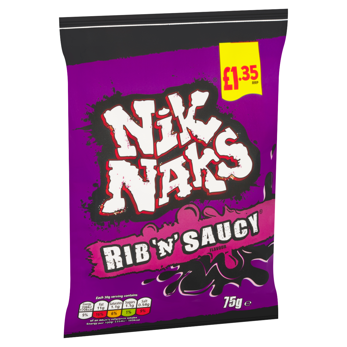 Nik Naks Rib ‘N’ Saucy Flavour 75g