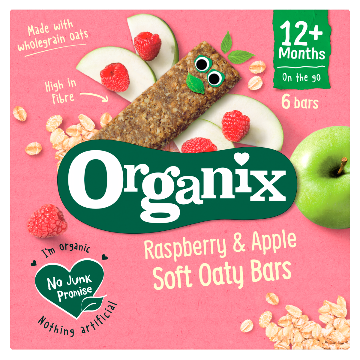 Organix Raspberry & Apple Soft Oaty Bars 12+ Months 138g (6 x 23g)