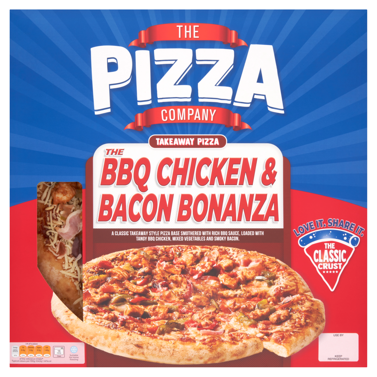 The Pizza Company The BBQ Chicken & Bacon Bonanza Takeaway Pizza 525g