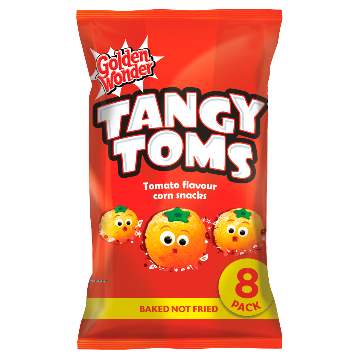 Golden Wonder Tangy Toms Tomato Flavour Corn Snacks 8 x 12g