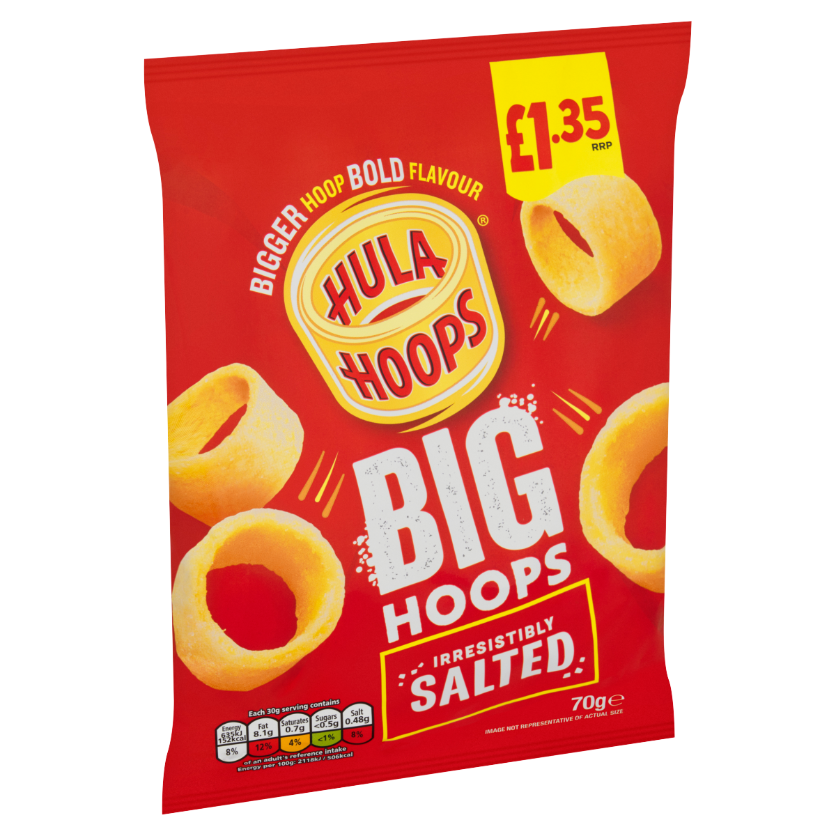 Hula Hoops Irresistibly Salted Big Hoops 70g