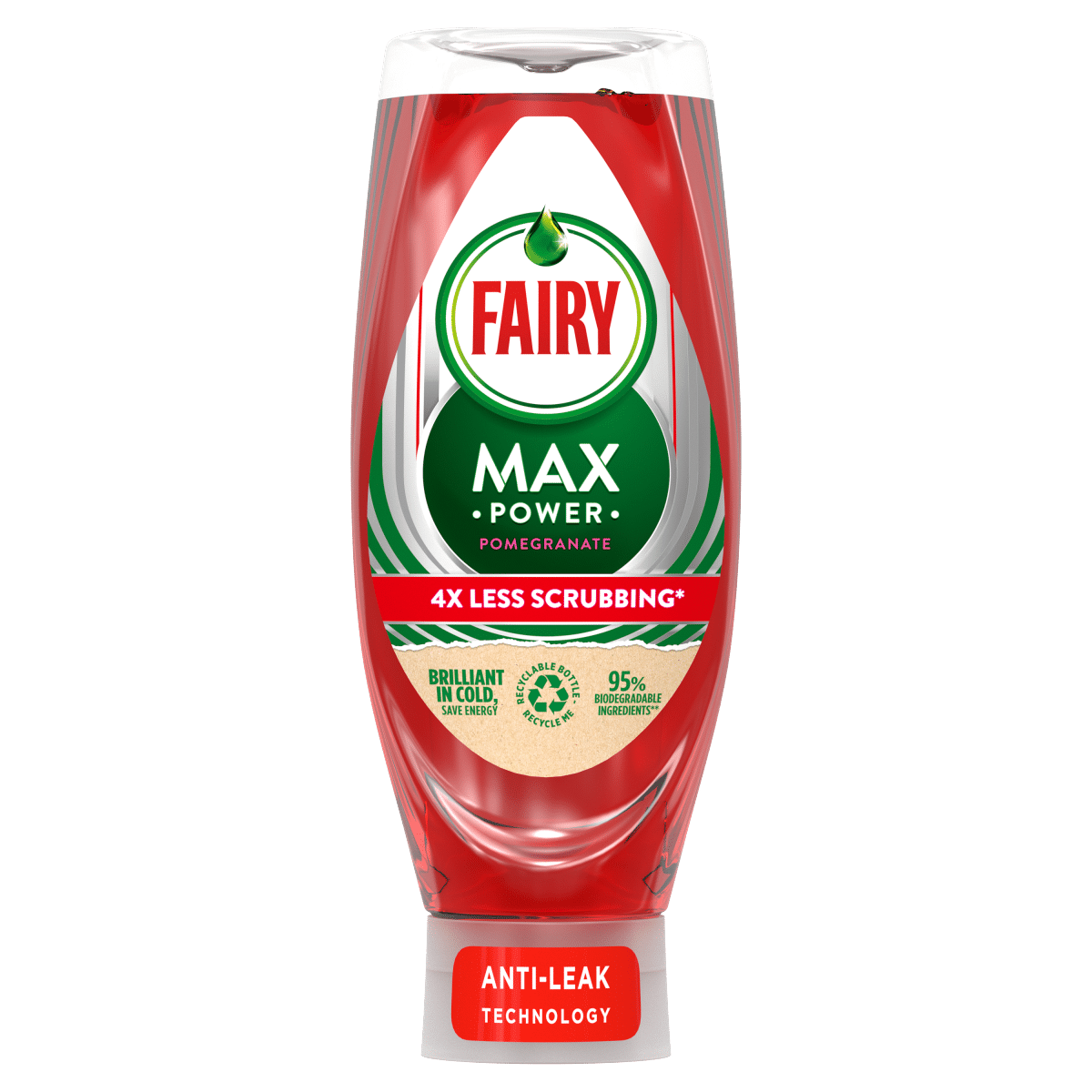 Fairy MaxPower Washing Up Liquid Pomegranate 640 ML One Stop