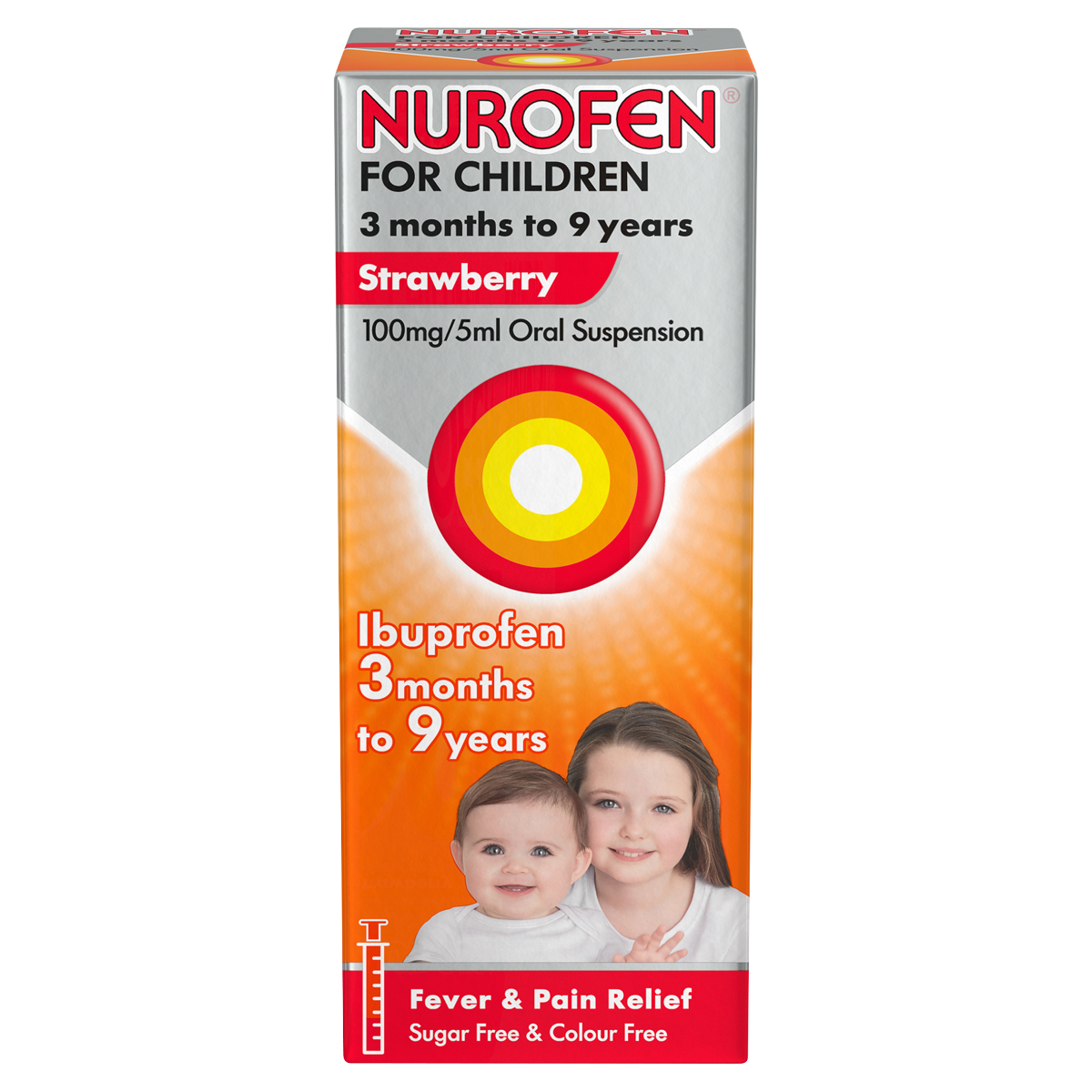 Nurofen for Children Strawberry Oral Suspension 3mths to 9yrs Ibuprofen 100ml