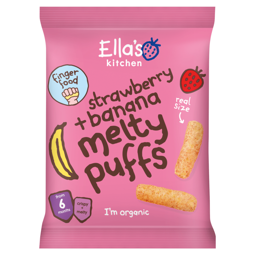Ella’s Kitchen Strawberry + Banana Melty Puffs from 6+ Months 20g