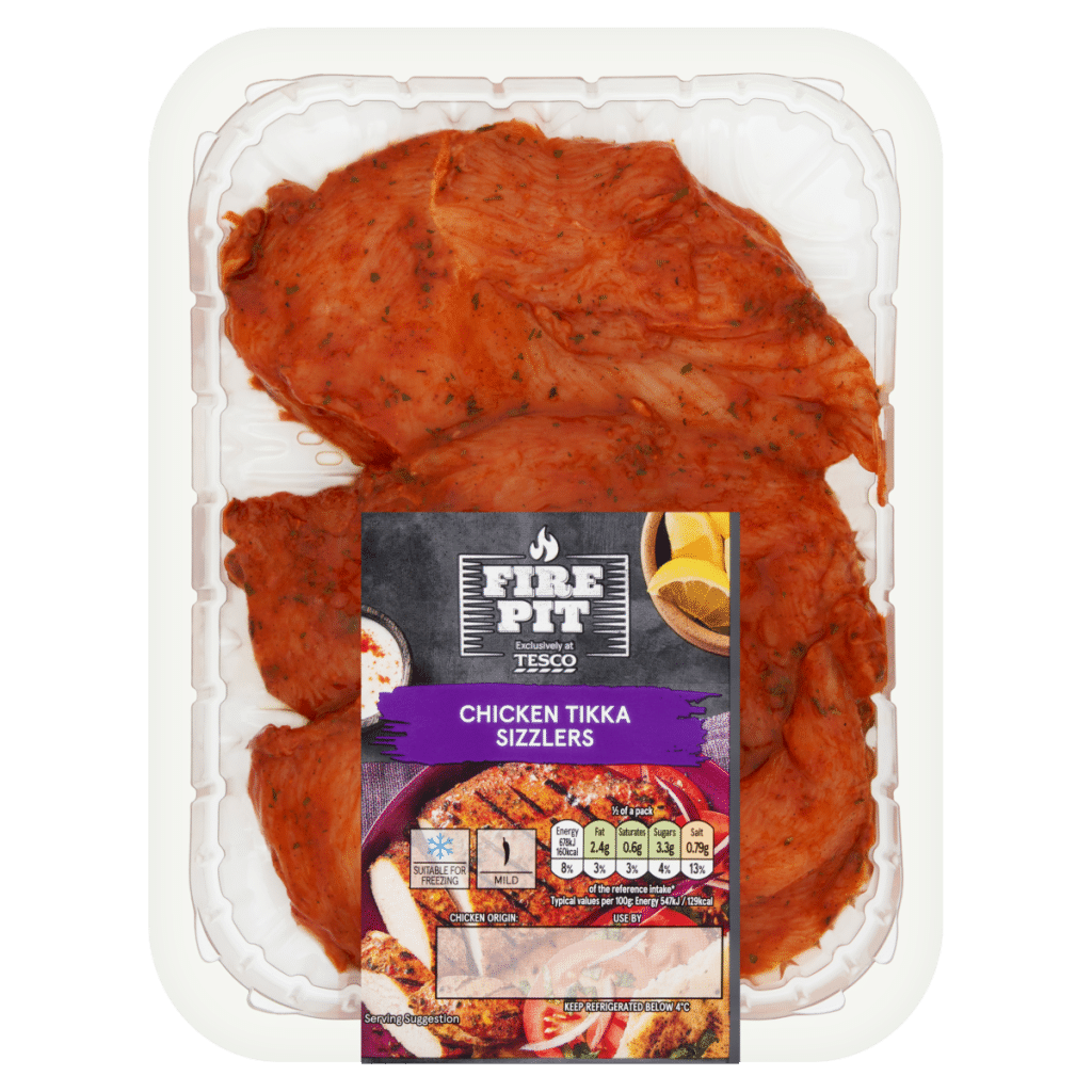 Tesco Fire Pit Chicken Tikka Sizzlers 300g