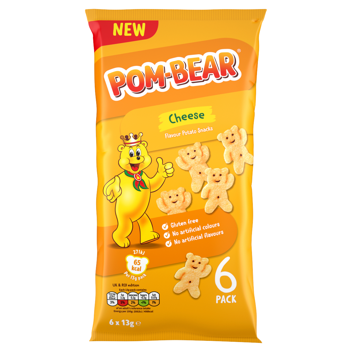 Pom-Bear Cheese Flavour Potato Snacks 6 x 13g