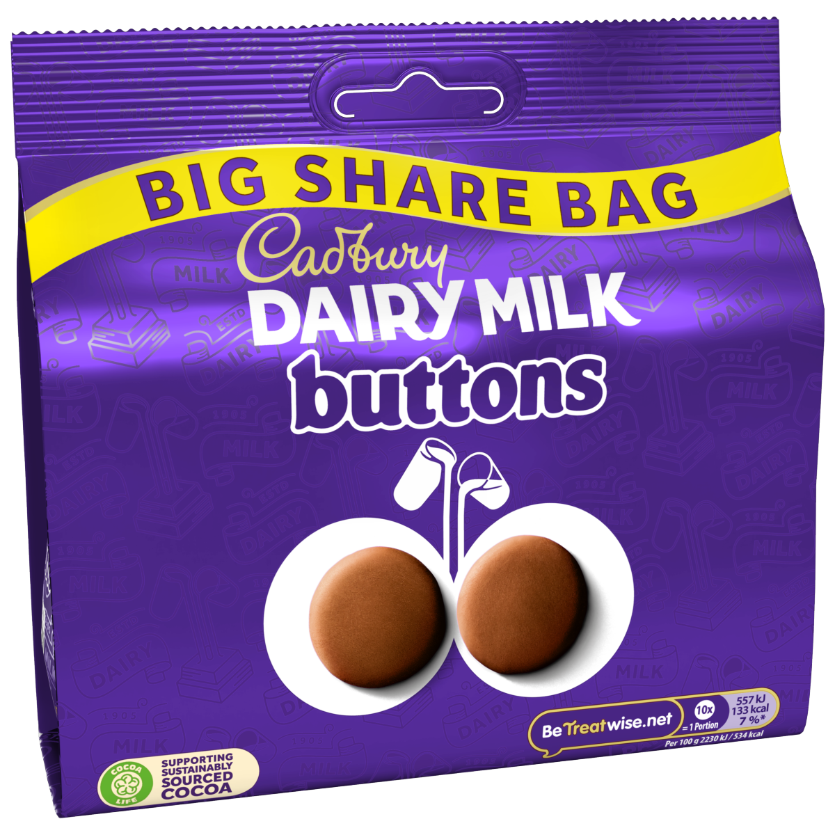 Cadbury Dairy Milk Chocolate Buttons Large Sharing Bag 184.8g