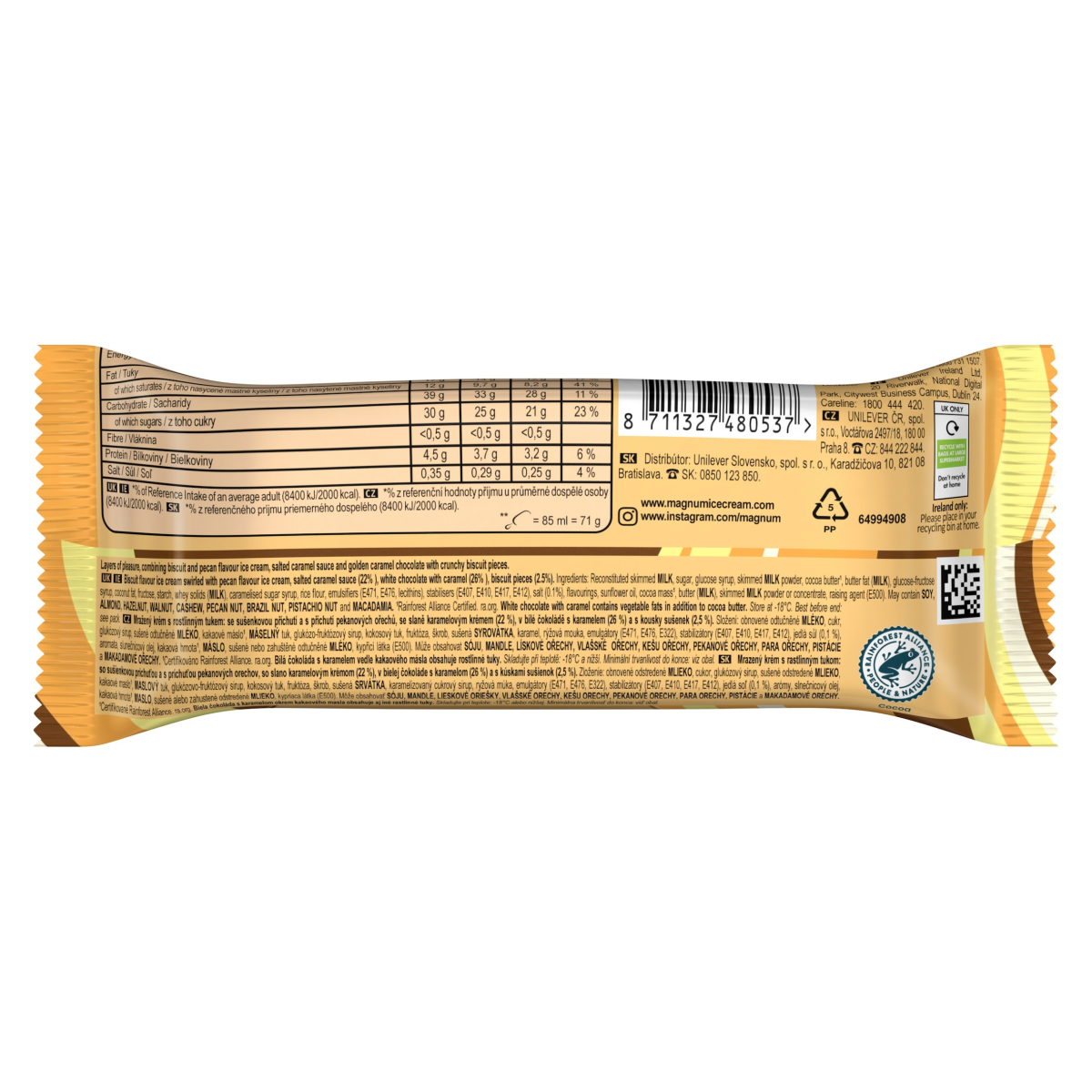 Magnum  Ice Cream Stick Double Gold Caramel Billionaire 85 ML