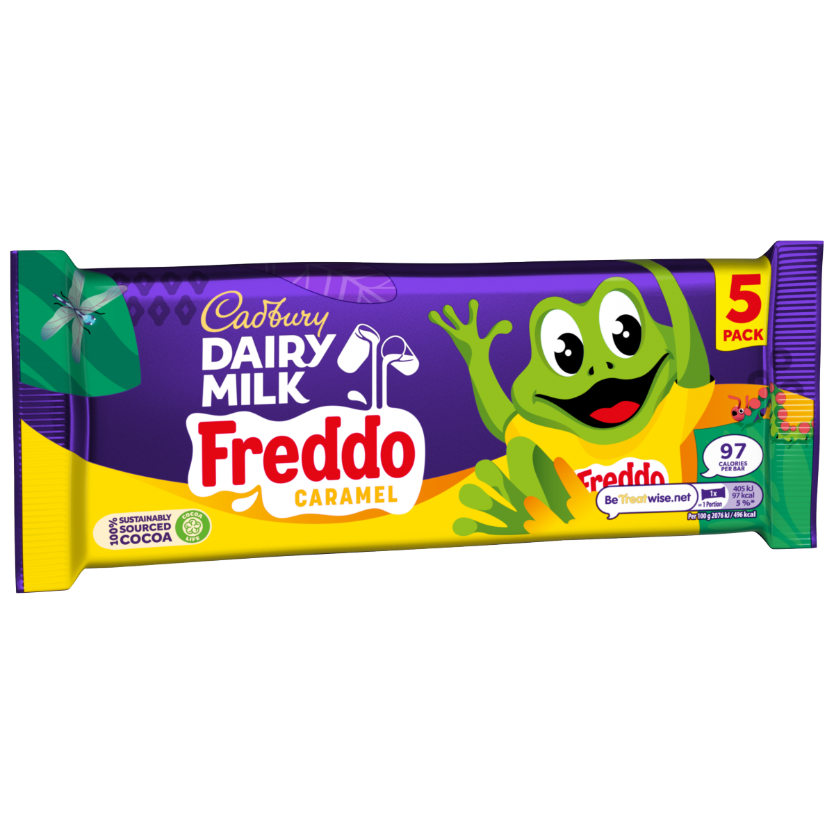 Cadbury Dairy Milk Freddo Caramel Chocolate Bar 5 Pack Multipack 97.5g