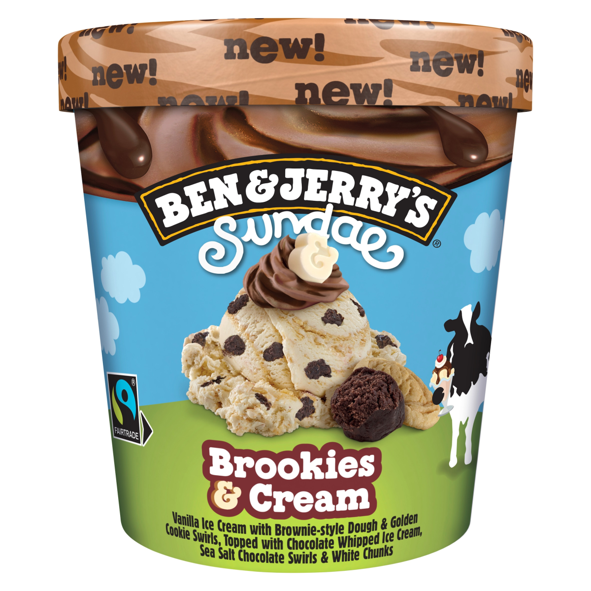 Ben & Jerry’s Sundae Ice Cream Tub Brookies & Cream 427 ML