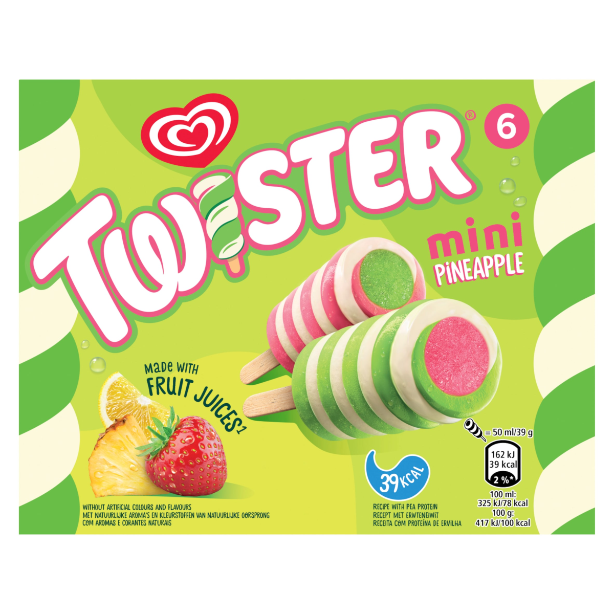 Heartbrand Twister Ice Lolly Mini Pineapple 6x 50 ml
