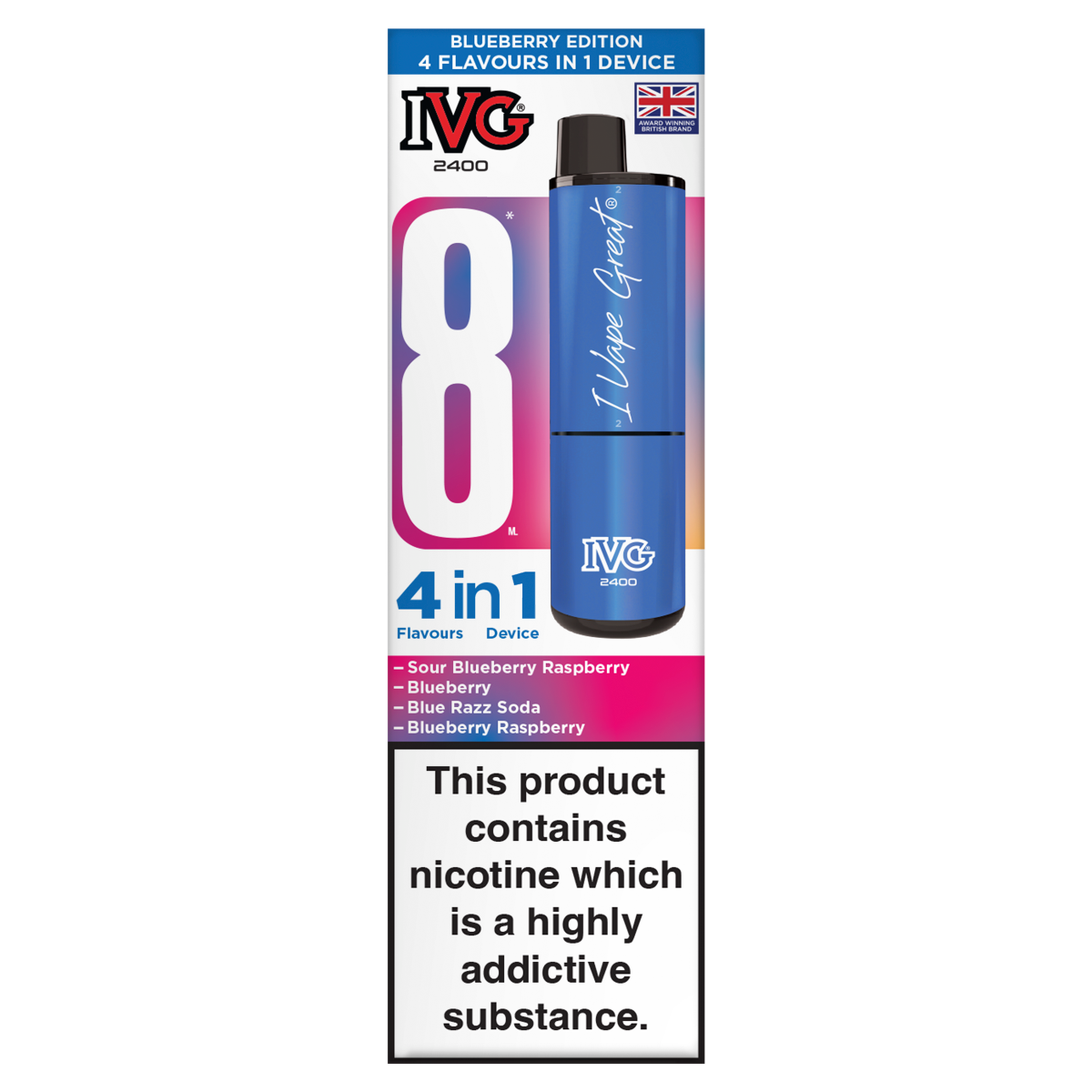 IVG 2400 4 Flavours in 1 Device Blueberry Edition