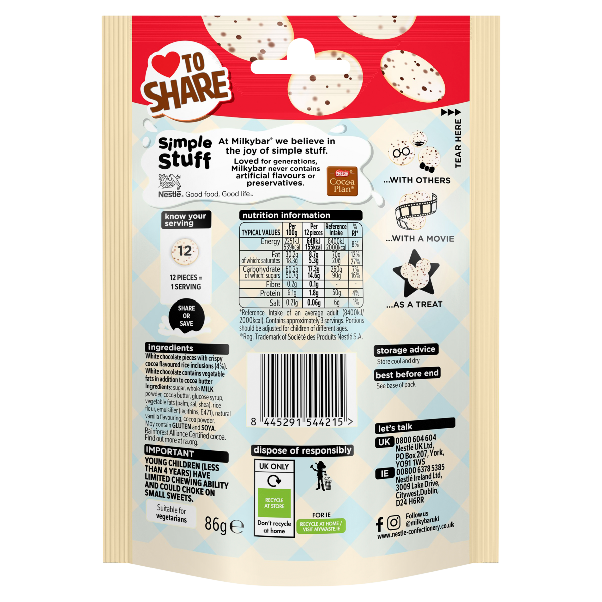 Milkybar Crispy Cookie 86g