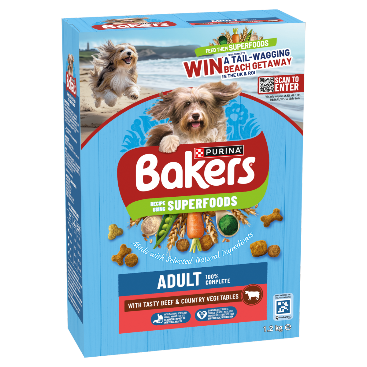 BAKERS Superfoods Beef with Vegetables Dry Dog Food 1.2kg