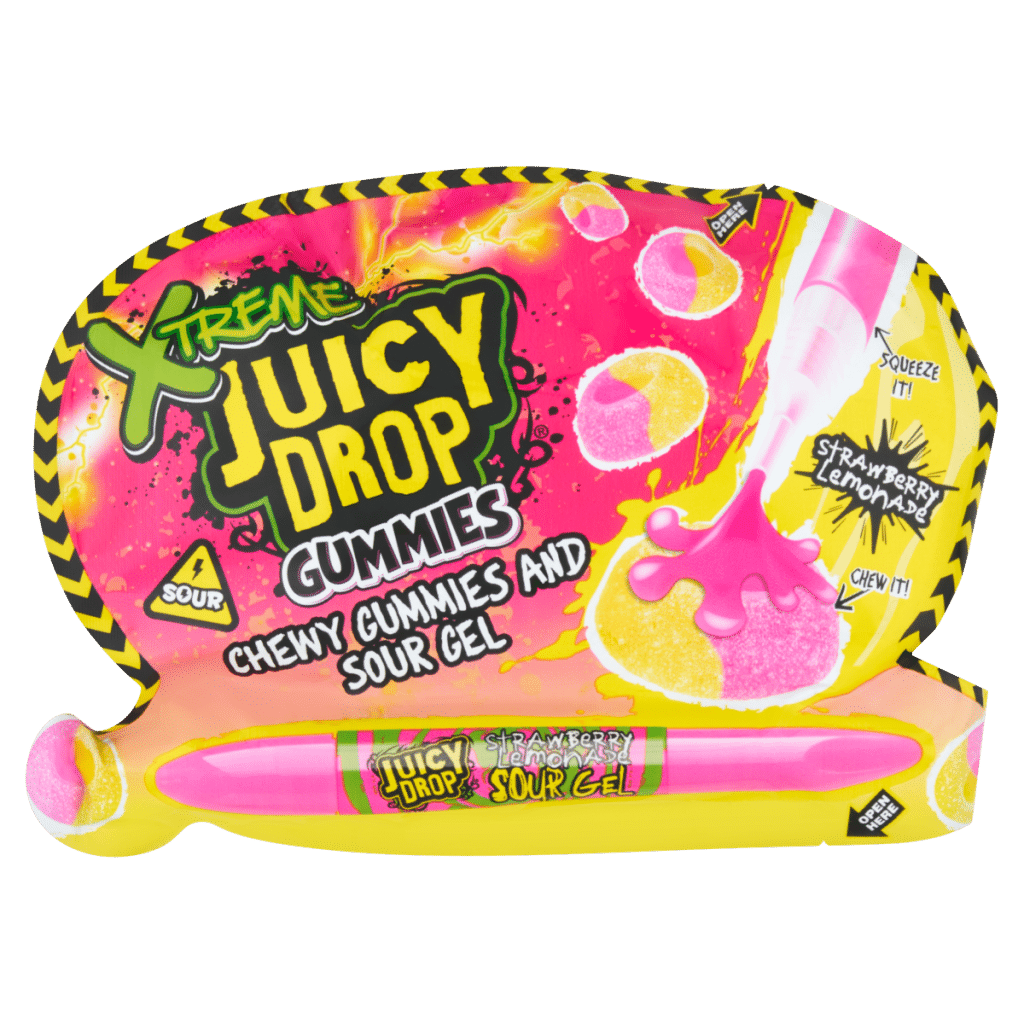 Xtreme Strawberry Lemonade Juicy Drop Chewy Gummies and Sour Gel 57g