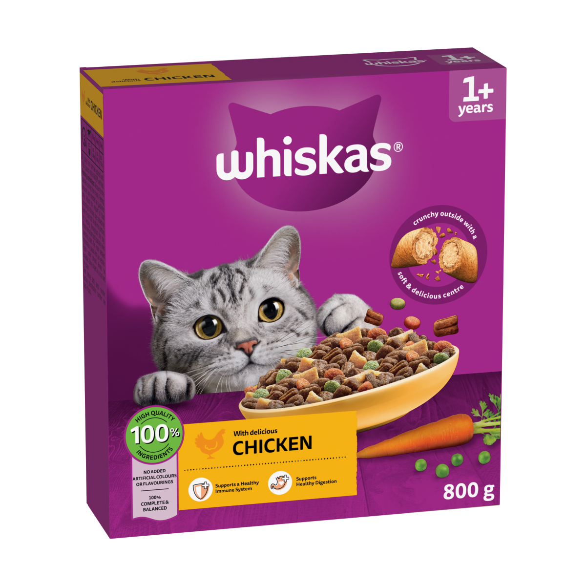 WHISKAS 1+ Dry CHICKEN Cat Food 800g