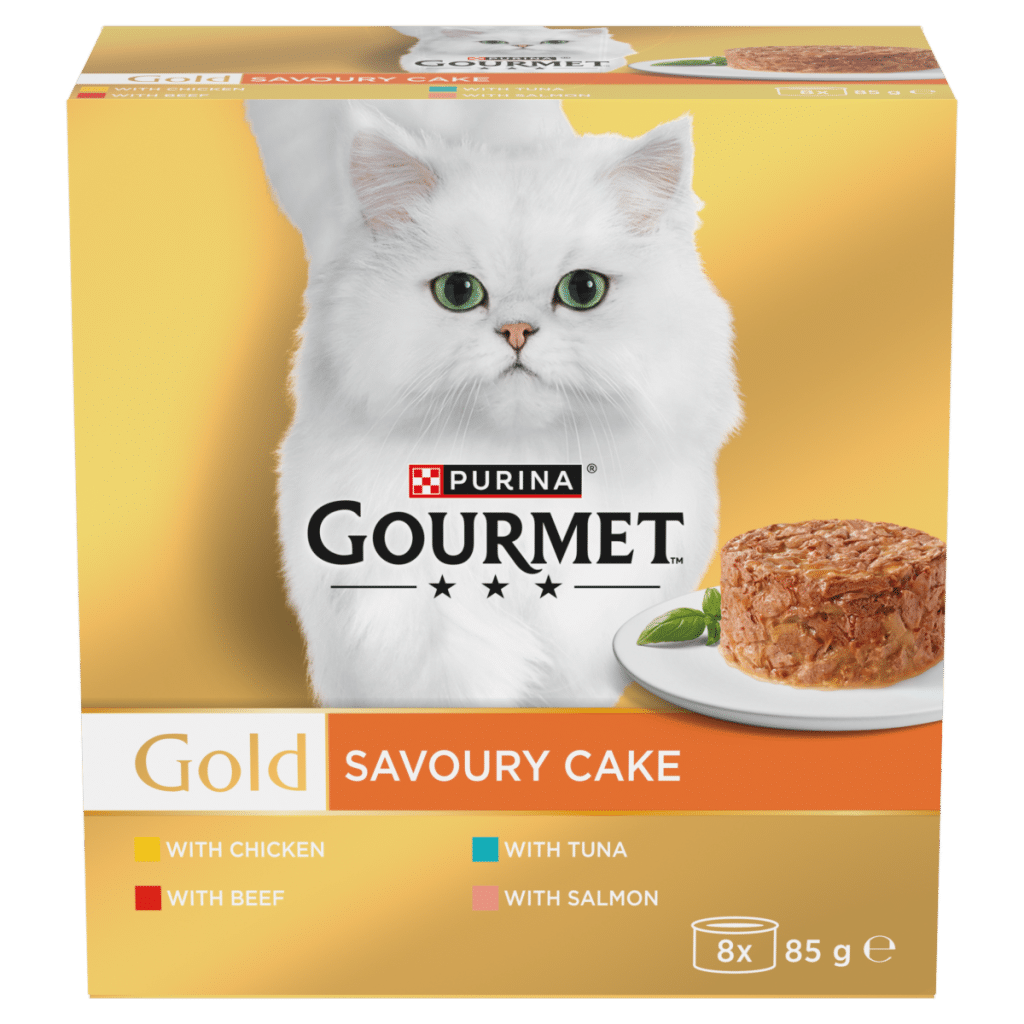 GOURMET Gold Savoury Cake Meat and Fish Variety Wet Cat Food 8x85g