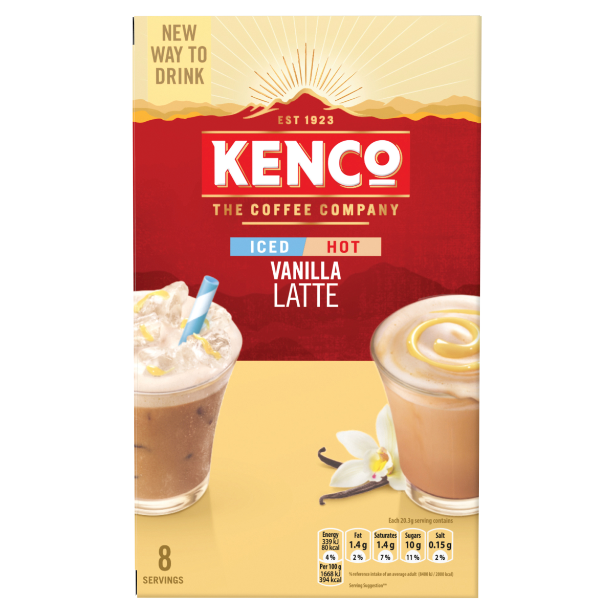Kenco Iced Hot Vanilla Latte 8×20.3g (162.4g)