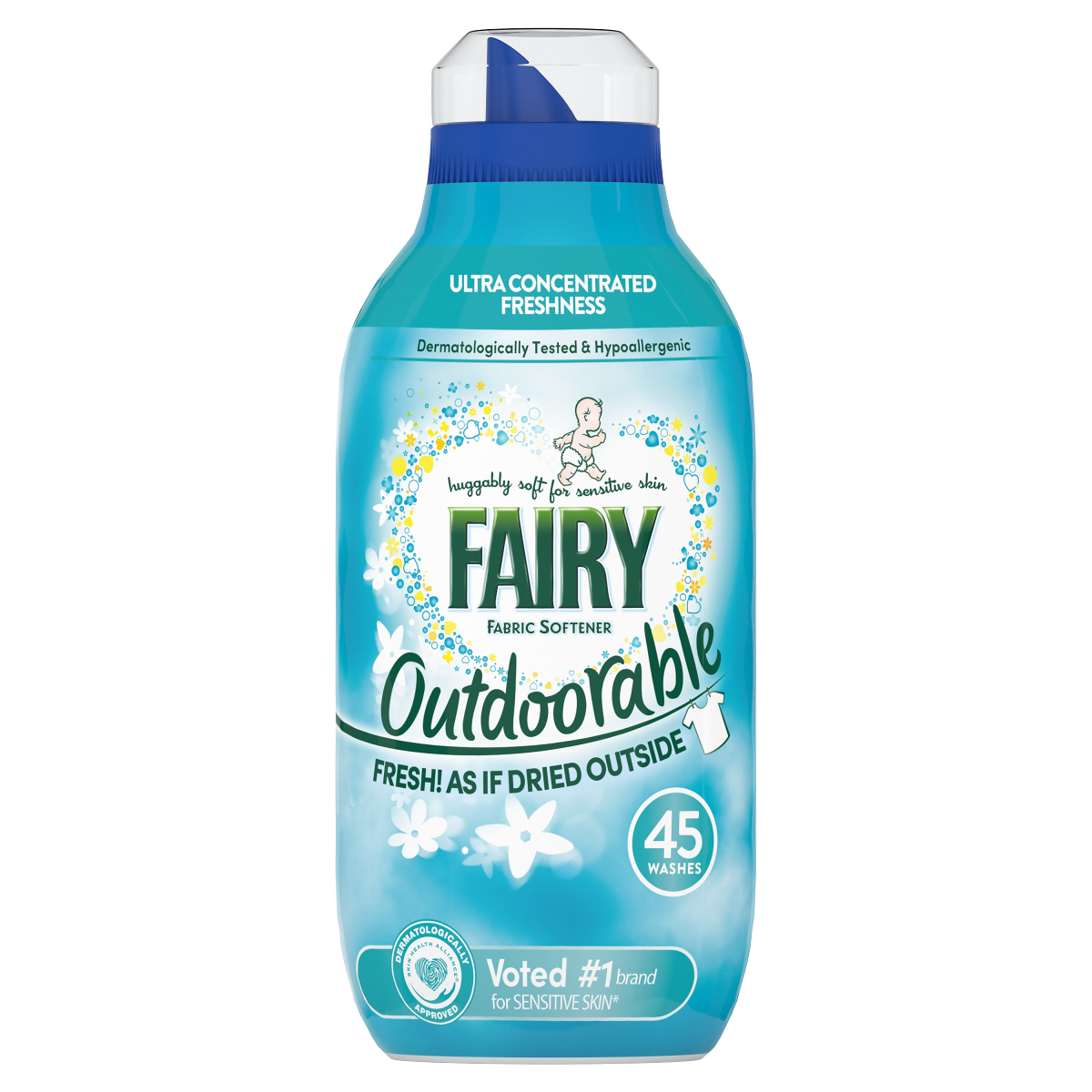Fairy Outdoorable Fabric Conditioner 45 Washes, For Sensitive Skin, Dermatologically Tested