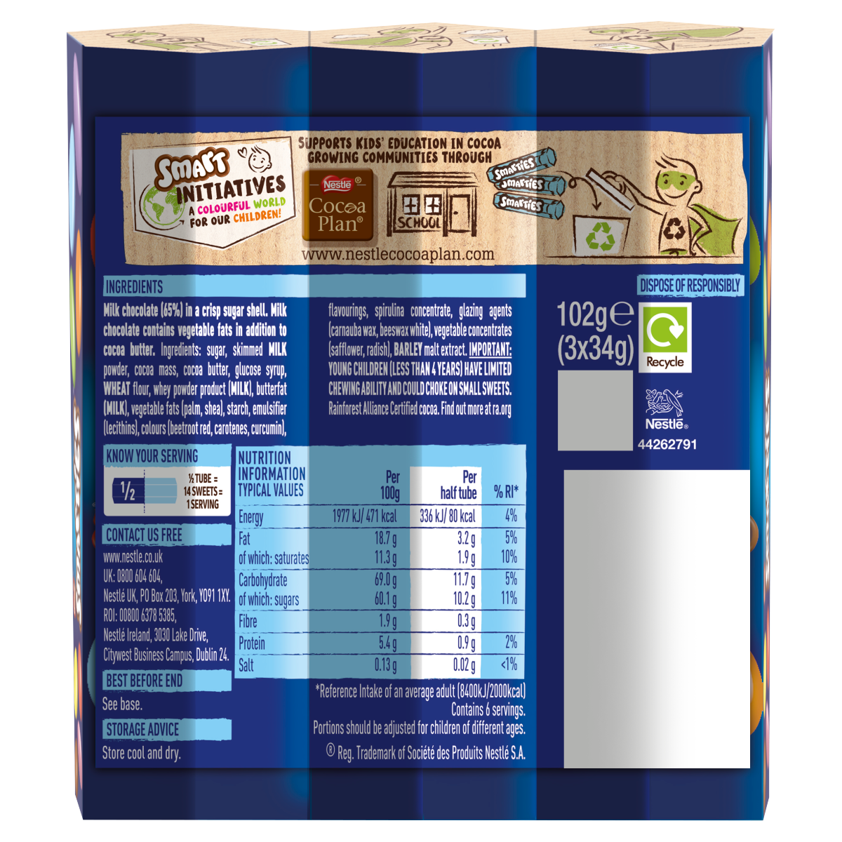 Smarties  3 x 34g (102g)