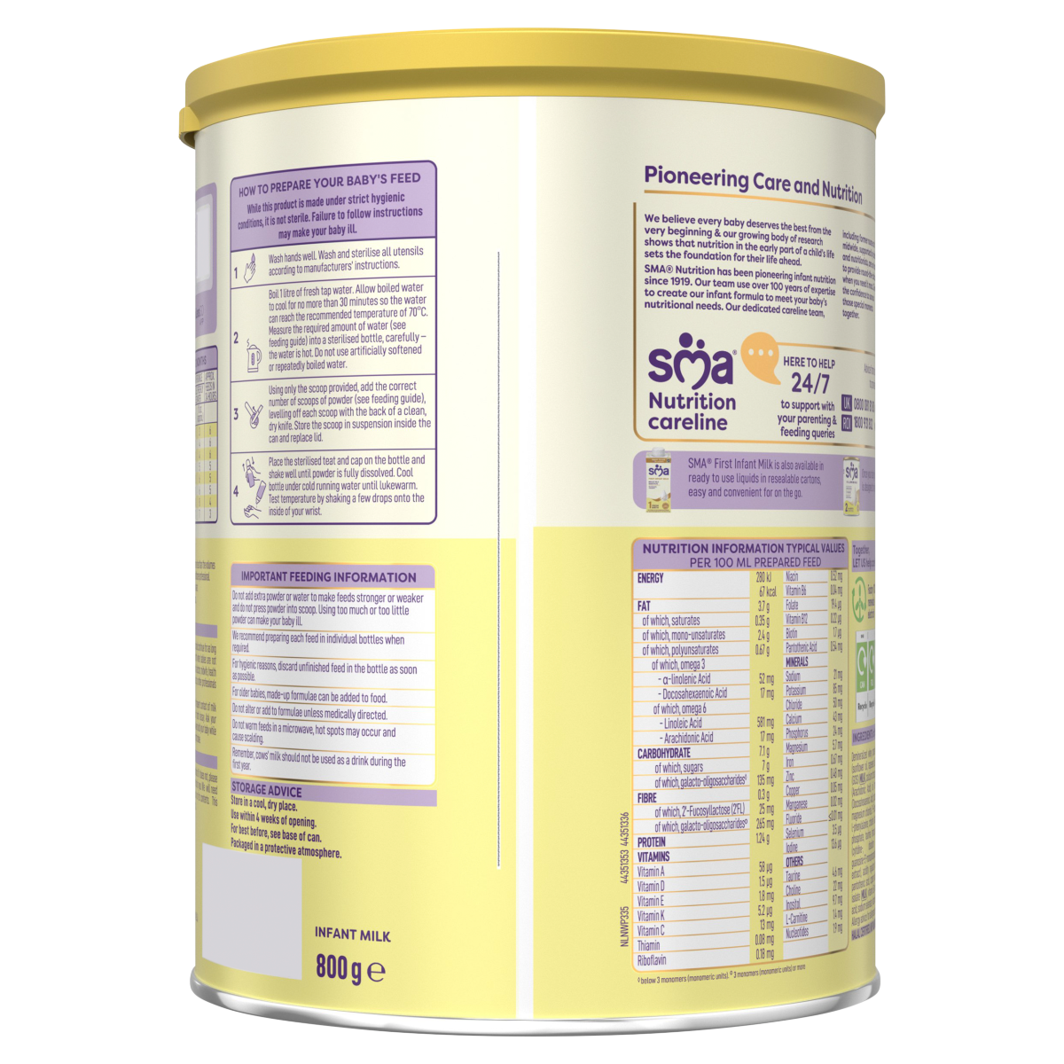 SMA 1 from Birth First Infant Milk 800g