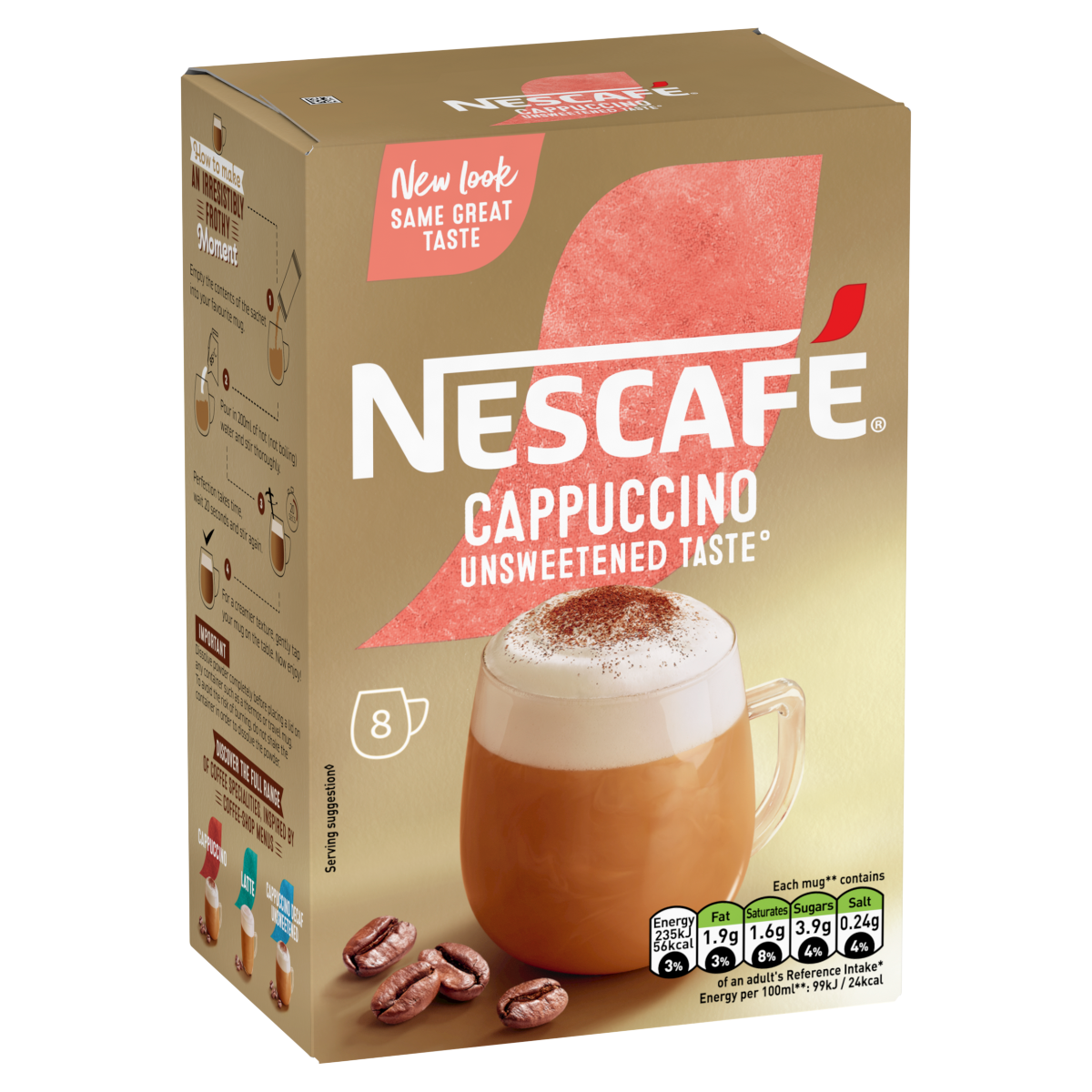 Nescafé Cappuccino Unsweetened 8 x 14.2g (113.6g)