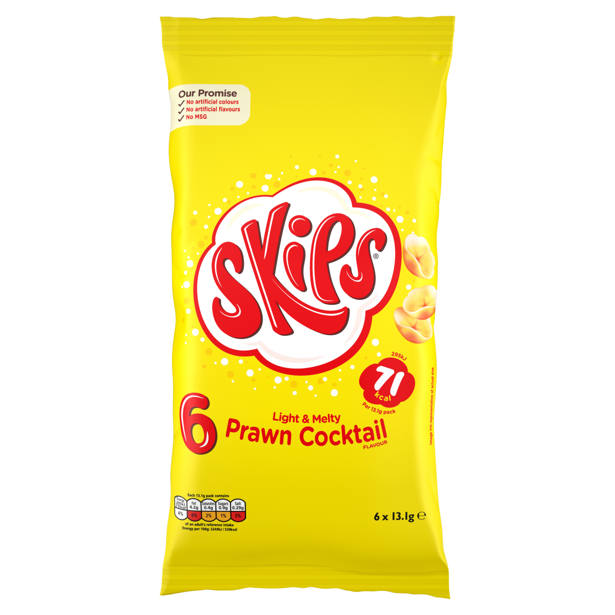 Skips Prawn Cocktail Flavour 6 x 13.1g