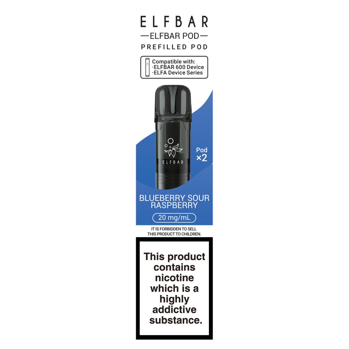 Elfbar Blueberry Sour Raspberry Prefilled Pod 20mg/ml