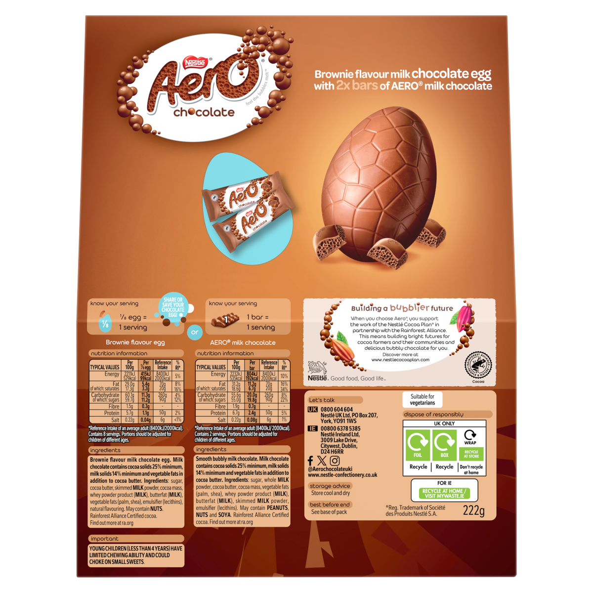 Aero Chocolate Brownie Flavour Egg 222g