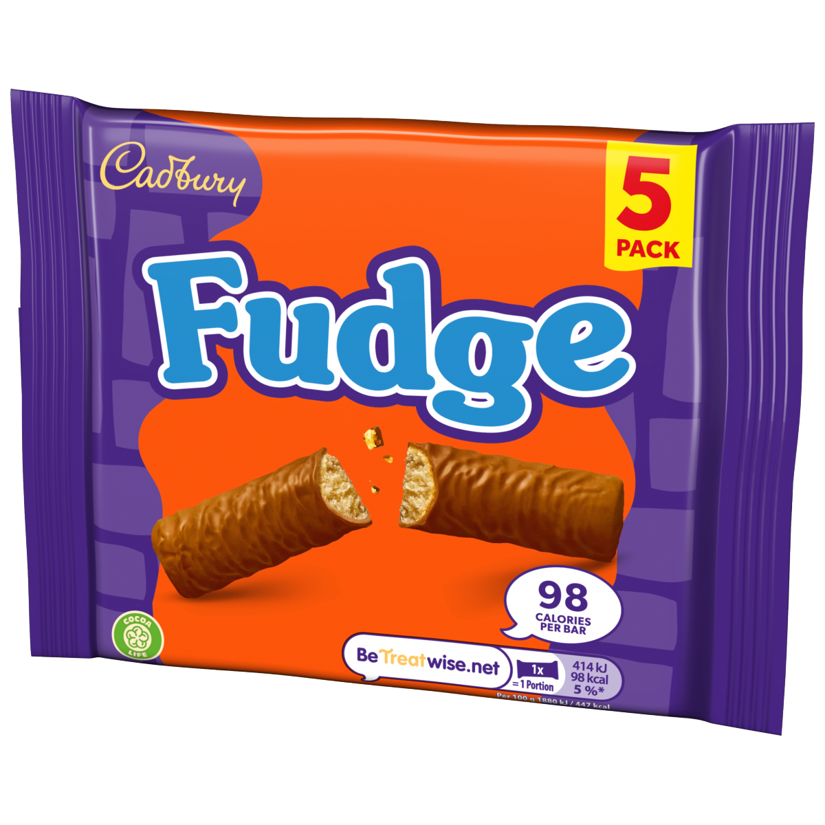 Cadbury Fudge Chocolate Bar 5 Pack Multipack 110g