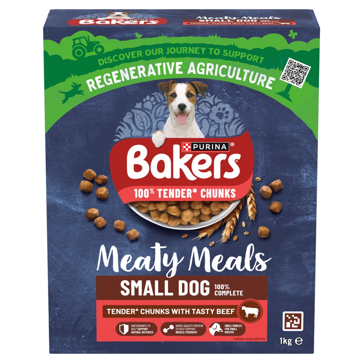 BAKERS Meaty Meals Small Dog Beef Dry Dog Food 1kg