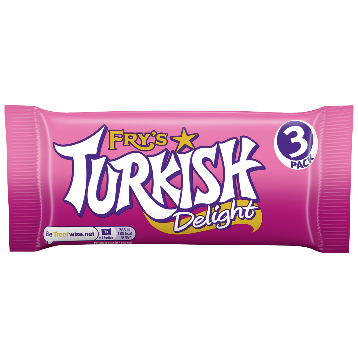 Fry’s Turkish Delight Chocolate Bar 3 Pack Multipack 153g (3 x 51g)