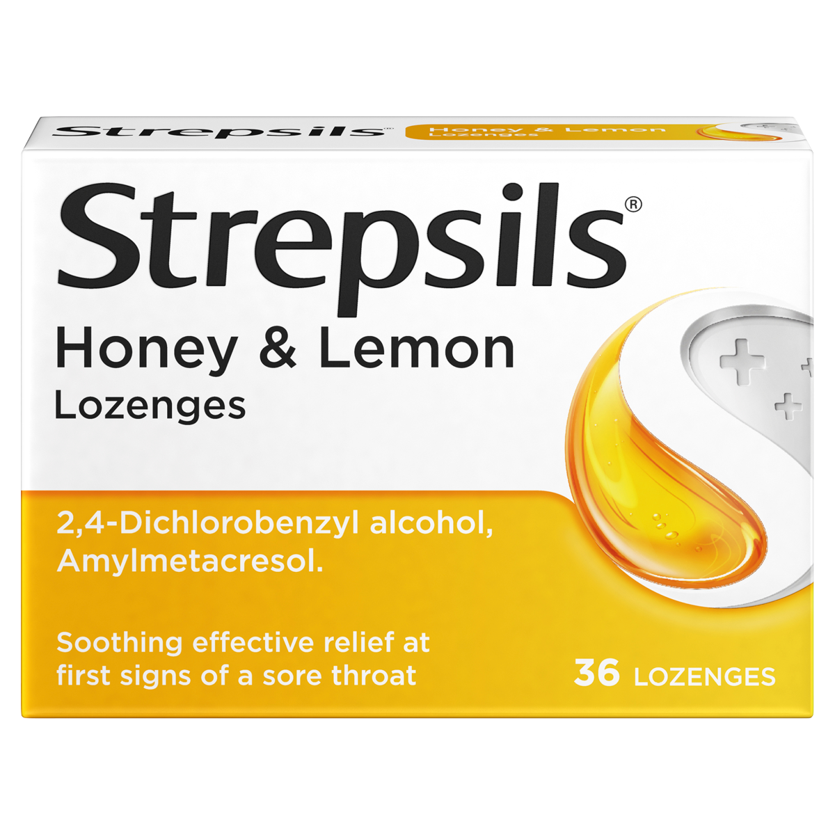 Strepsils Honey & Lemon Lozenges x36 for Sore Throat