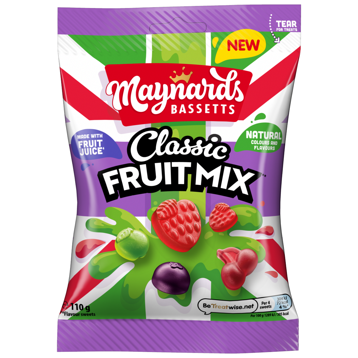 Maynards Bassetts Classic Fruit Mix Candy Sweets Sharing Bag 110 g