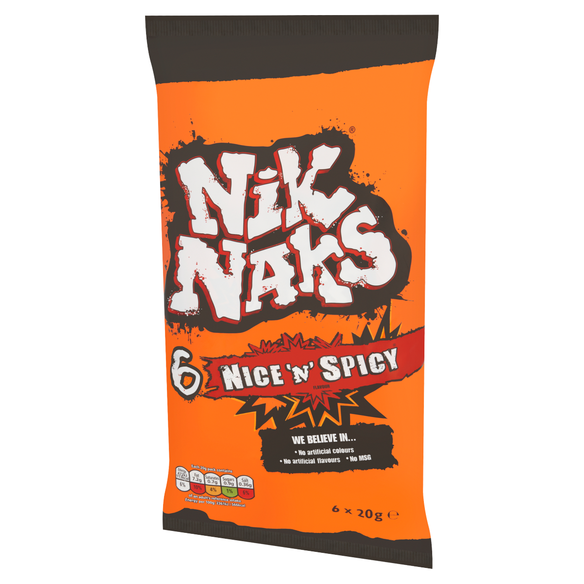 Nik Naks Nice ‘N’ Spicy Flavour 6 x 20g