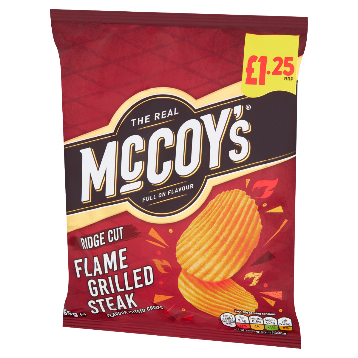 McCoy’s Ridge Cut Flame Grilled Steak Flavour Potato Crisps 65g