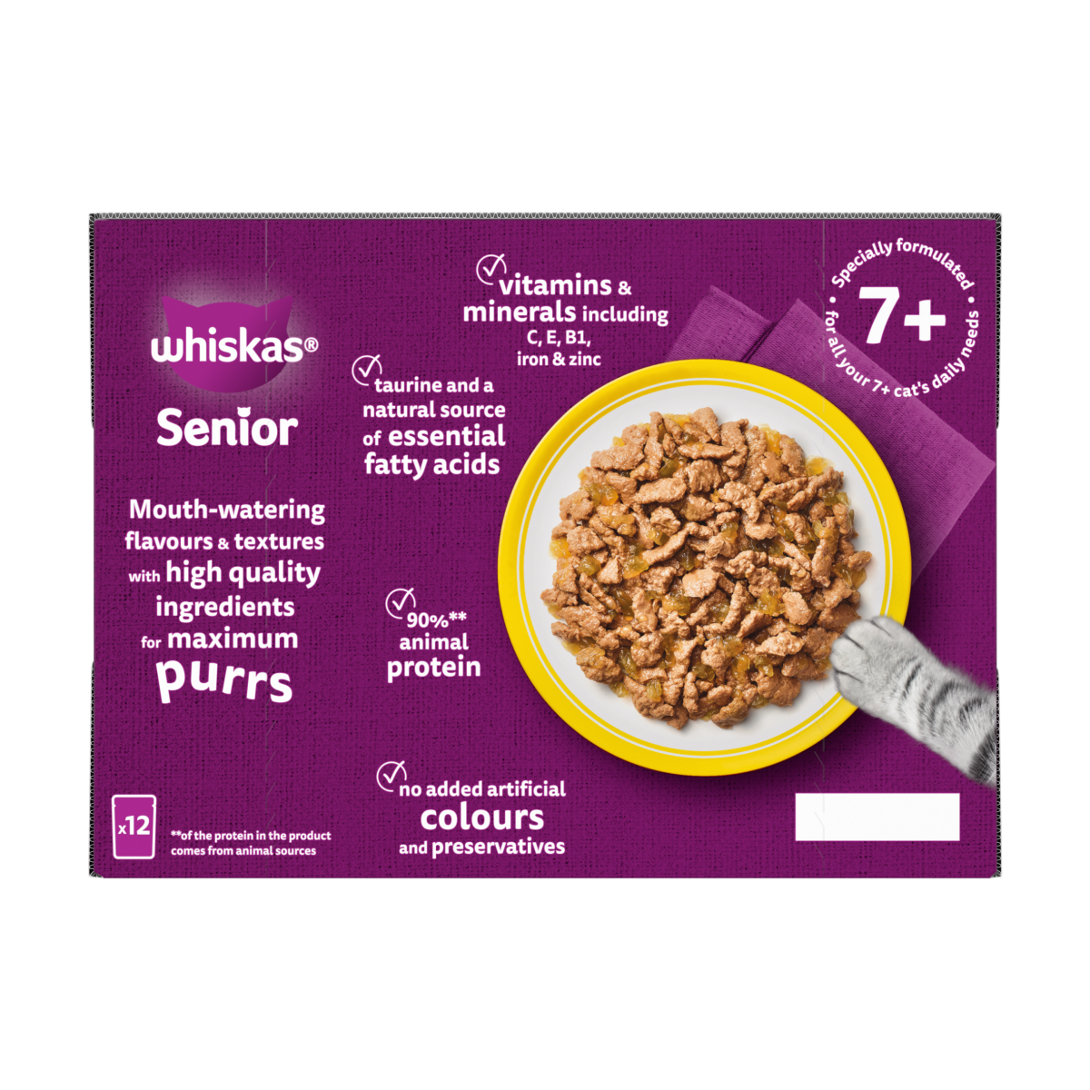 WHISKAS Senior 7+ POULTRY Feasts Wet Cat Food Pouches in Jelly 12 x 85g