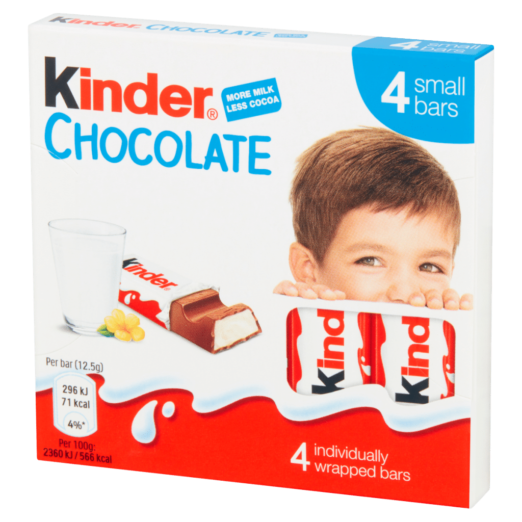 Kinder Small Chocolate Bars Multipack 4 x 12.5g (50g)