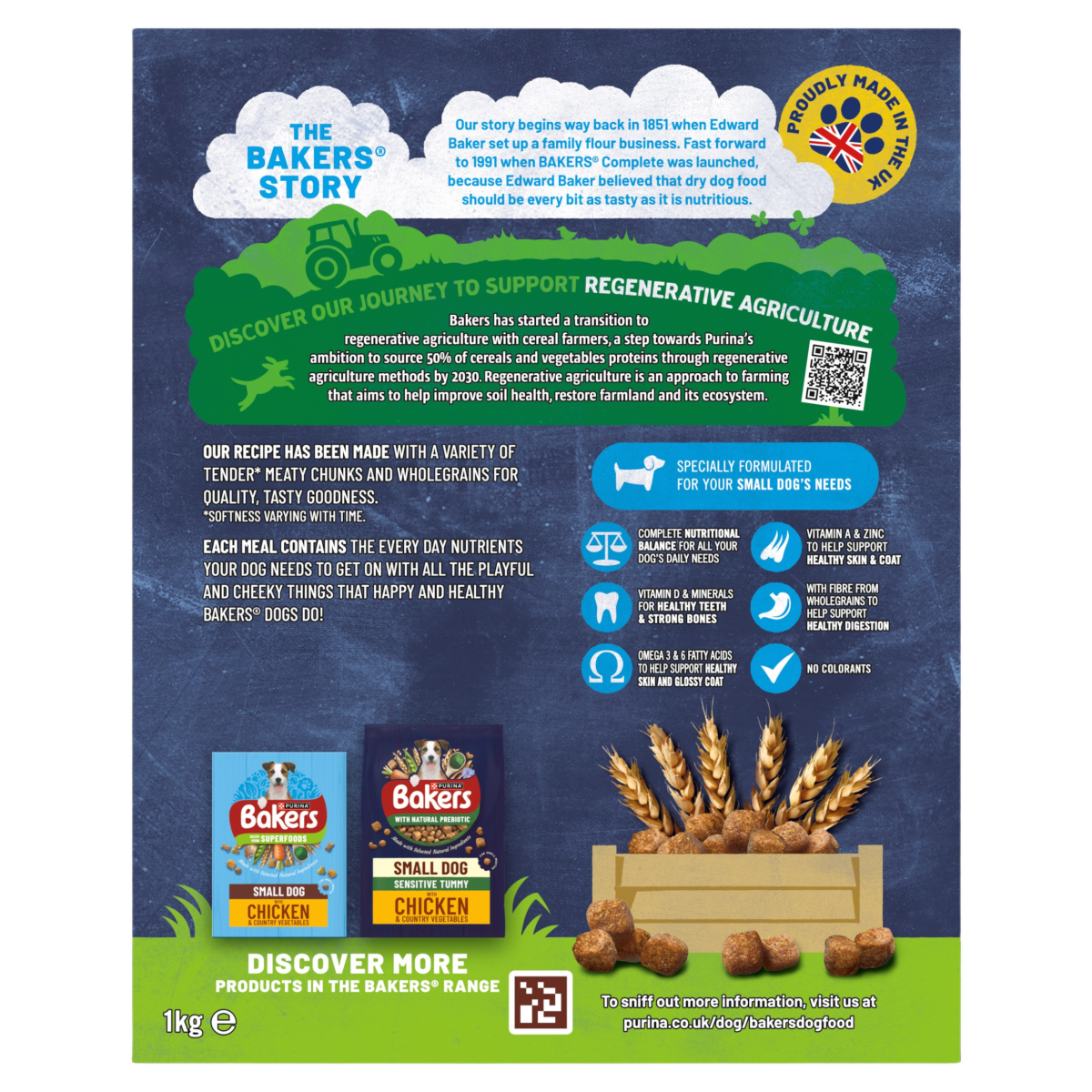 BAKERS Meaty Meals Small Dog Beef Dry Dog Food 1kg