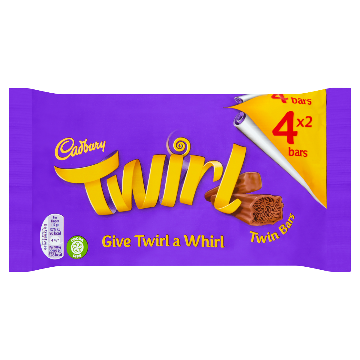 Cadbury Twirl Chocolate Bar 4 Pack Multipack 136g (4 x 34g)