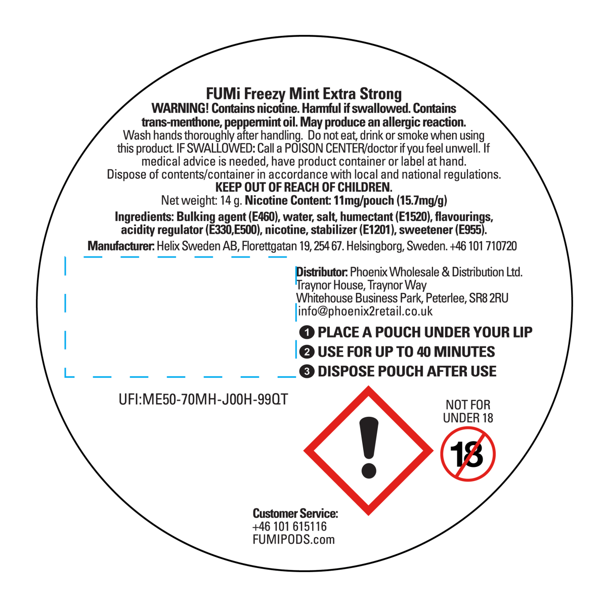 Fumi Freezy Mint Nicotine Pouches 11mg