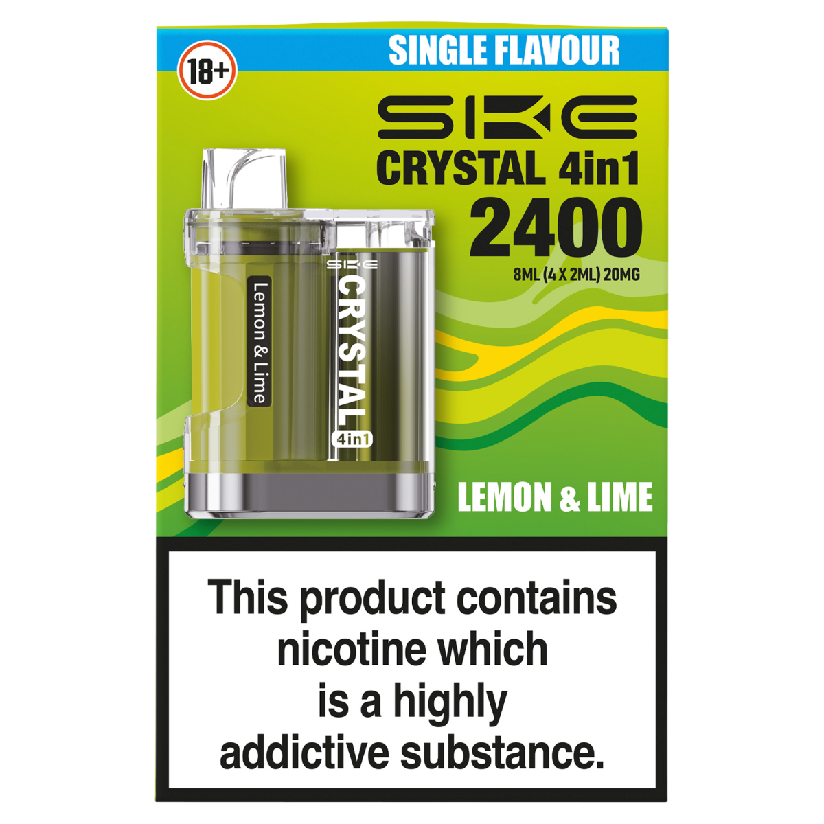 SKE Crystal 4in1 Lemon & Lime 4 x 2ml (20mg)