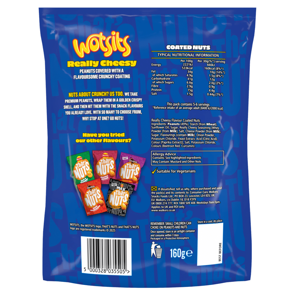 That’s Nuts Wotsits Really Cheesy Sharing Coated Peanuts 160g