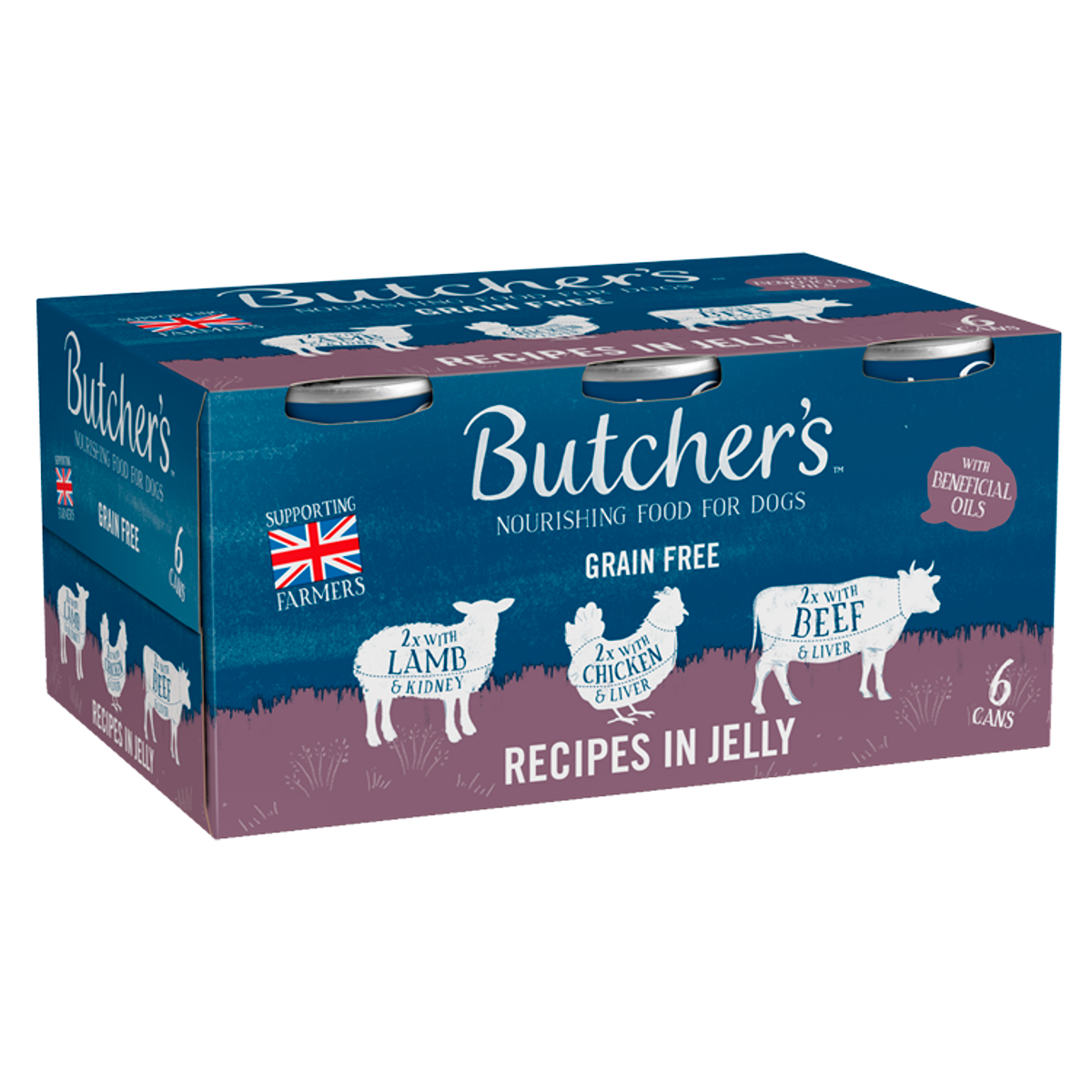 Butcher’s Recipes in Jelly Wet Dog Food Tins 6 x 400g